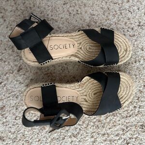 Sole Society Black Espadrille Sandals